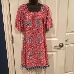Medium simply southern Wilmington sea shell dress with tasseled hem - NWT